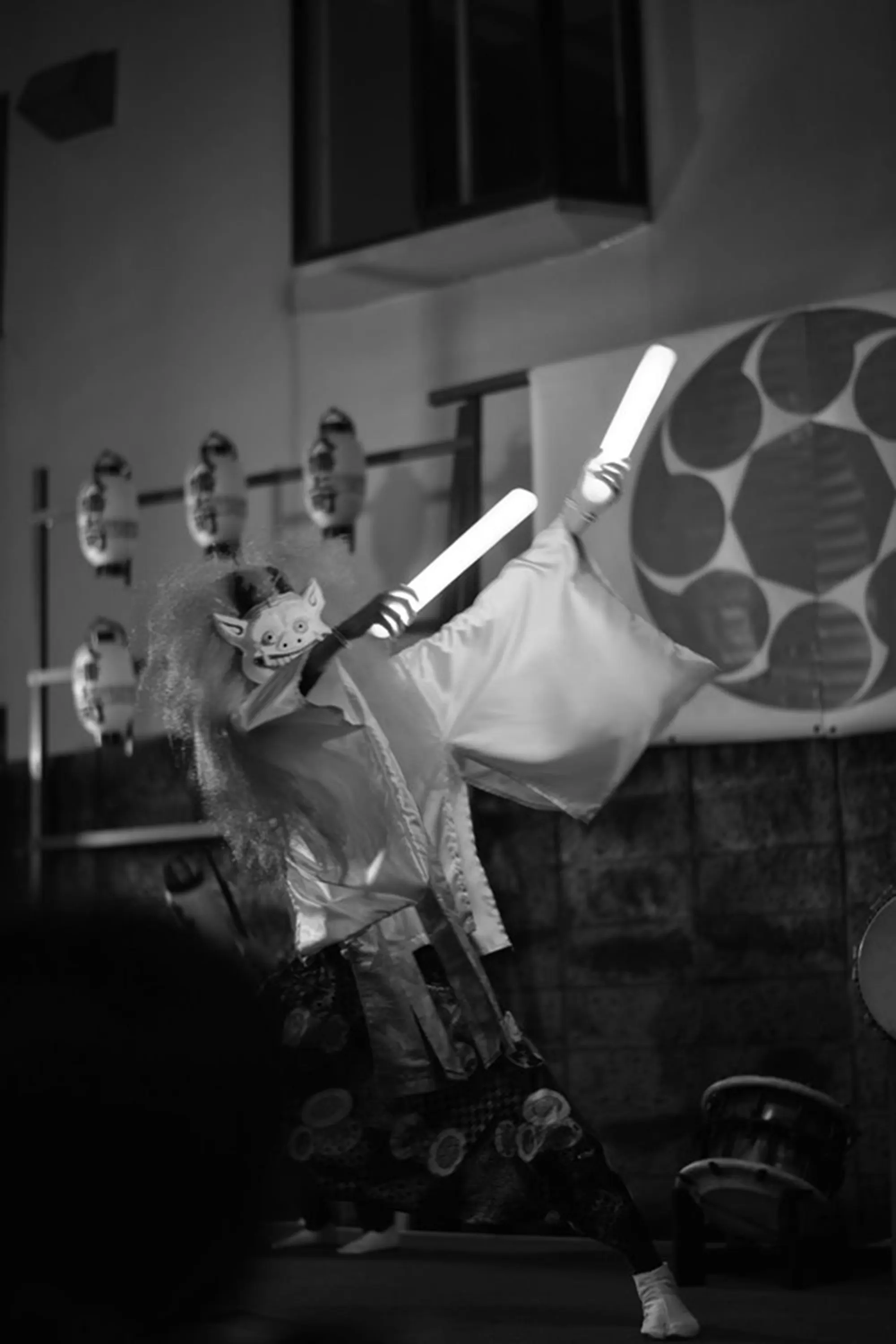 戸田光祐 作品集 デザイン アート｜KOHSUKE TODA PORTFOLIO Design Artwork｜神々の八幡神楽用の雷神面制作（手作りお面）・装束制作縫製